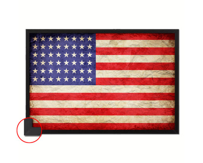 48 Stars Vintage Military Flag Framed Print Sign Decor Wall Art Gifts
