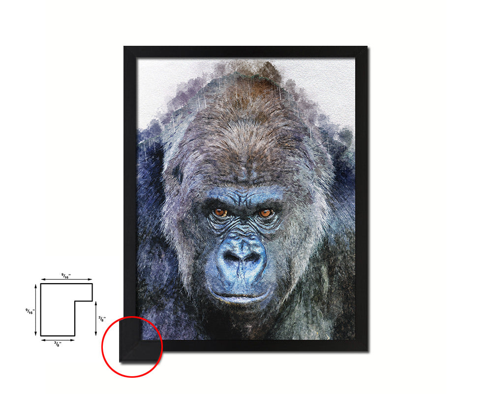 Gorillas Animal Painting Print Framed Art Home Wall Decor Gifts