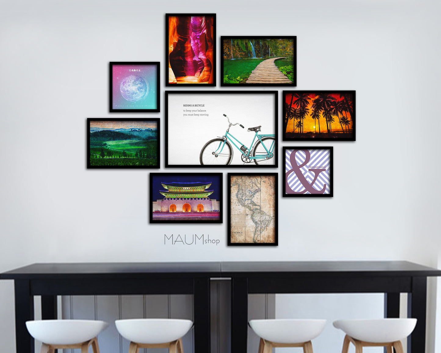 Riding a bicycle to keep your balance you must keep moving Quote Framed Art