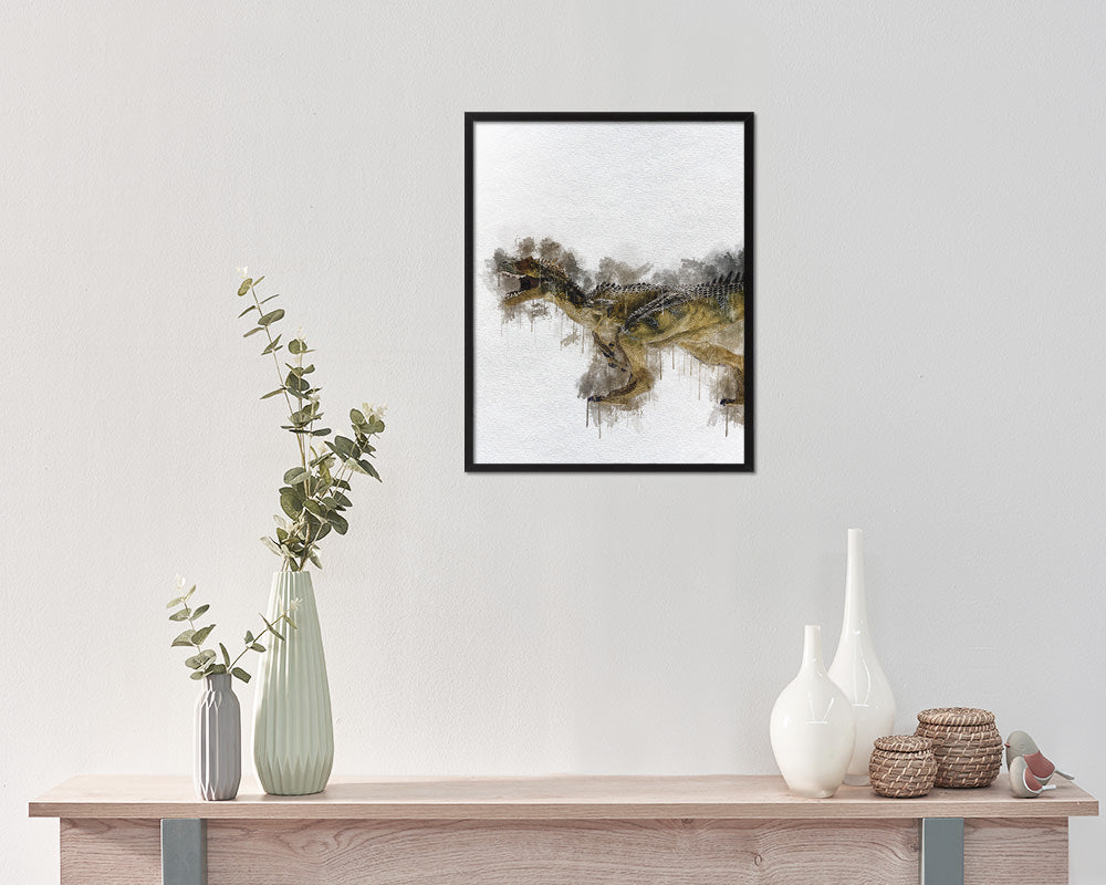 Dinosaur Animal Painting Print Framed Art Home Wall Decor Gifts