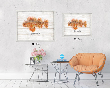 Scorpionfish Fish Framed Prints Modern Restaurant Sushi Bar Watercolor Wall Art Decor