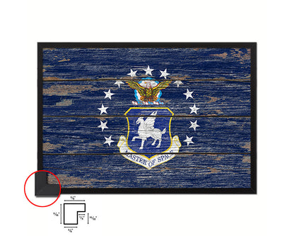 50th Space Wing Vintage Emblem Flag Wood Frame Paper Print Wall Art Decor Gifts