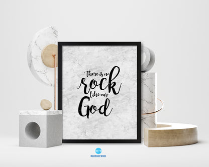 There is no rock like our God Bible Scripture Verse Framed Print Wall Art Decor Gifts