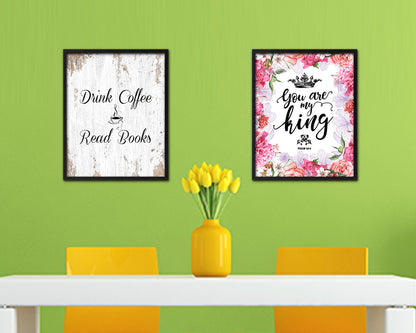 Drink coffee read books Quote Framed Artwork Print Wall Decor Art Gifts