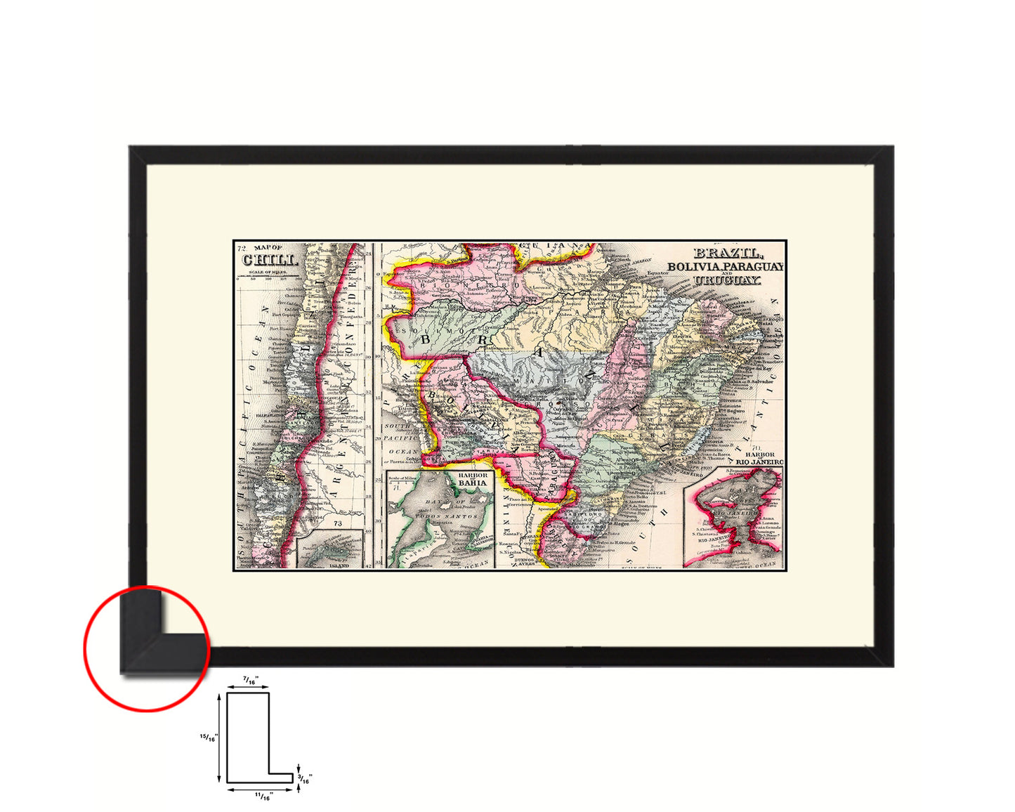 Persia Iraq Iran Afghanistan Old Map Framed Print Art Wall Decor Gifts