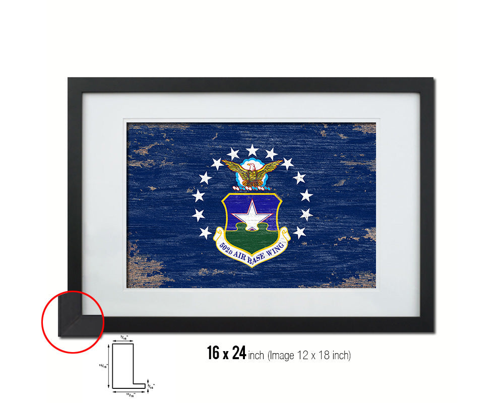 104th Fighter Wing Shabby Chic Emblem Flag Wood Framed Prints Wall Art Decor Gifts
