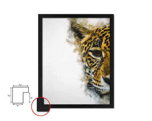 Jaguar Animal Painting Print Framed Art Home Wall Decor Gifts