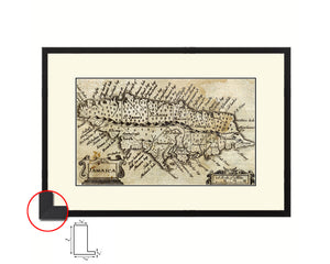 Jamaica John Speed 1675 Old Map Framed Print Art Wall Decor Gifts
