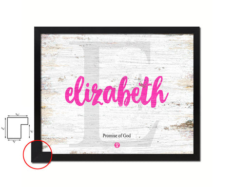 Elizabeth Personalized Biblical Name Plate Art Framed Print Kids Baby Room Wall Decor Gifts