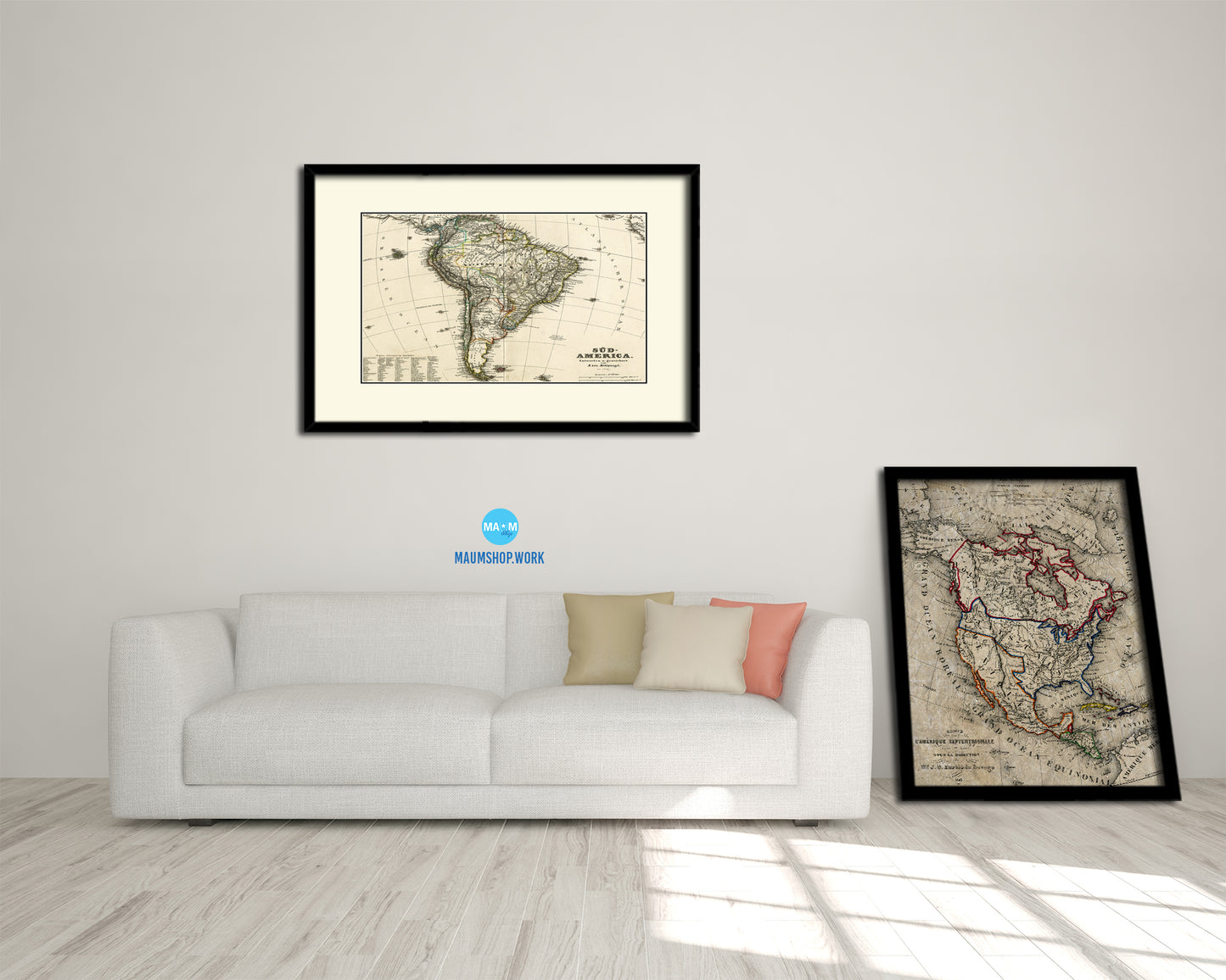 South America Old Map Framed Print Art Wall Decor Gifts
