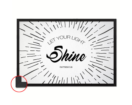 Let your light shine Quote Framed Print Wall Decor Art Gifts