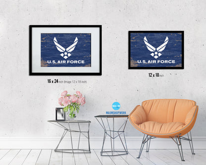 US Air Force Shabby Chic Military Flag Framed Print Decor Wall Art Gifts
