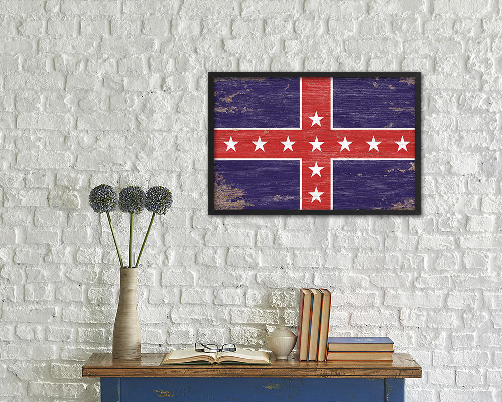 Army of Tennessee Shabby Chic Military Flag Framed Print Decor Wall Art Gifts