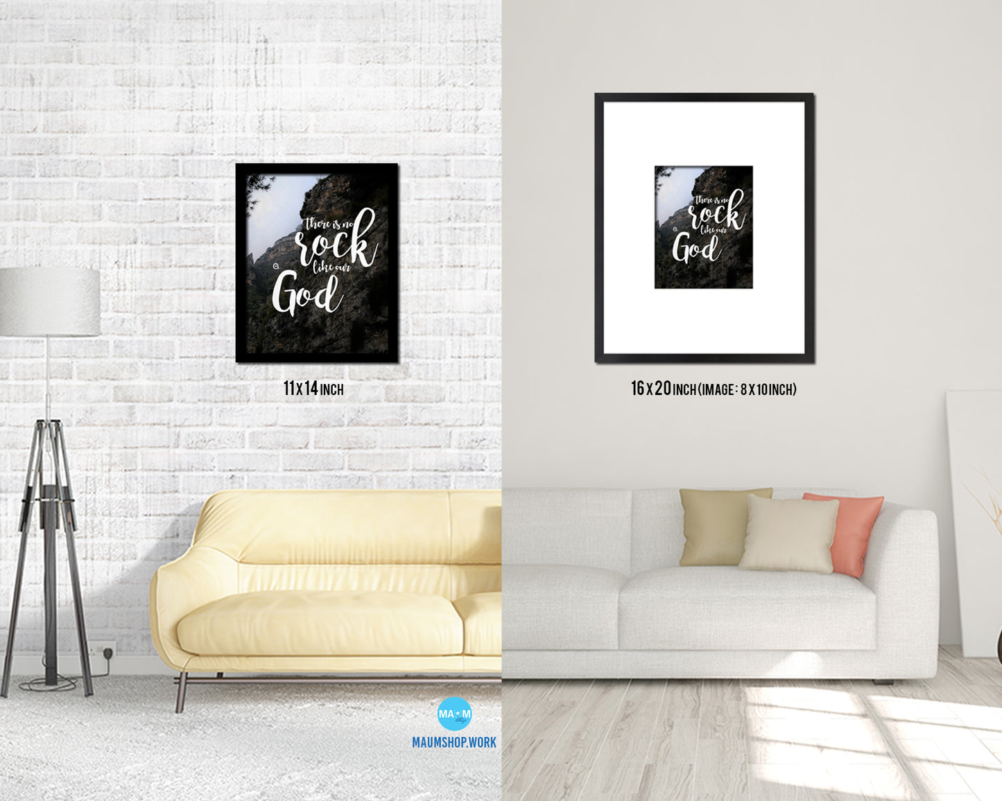 There is no rock like our God Quote Framed Print Wall Decor Art Gifts