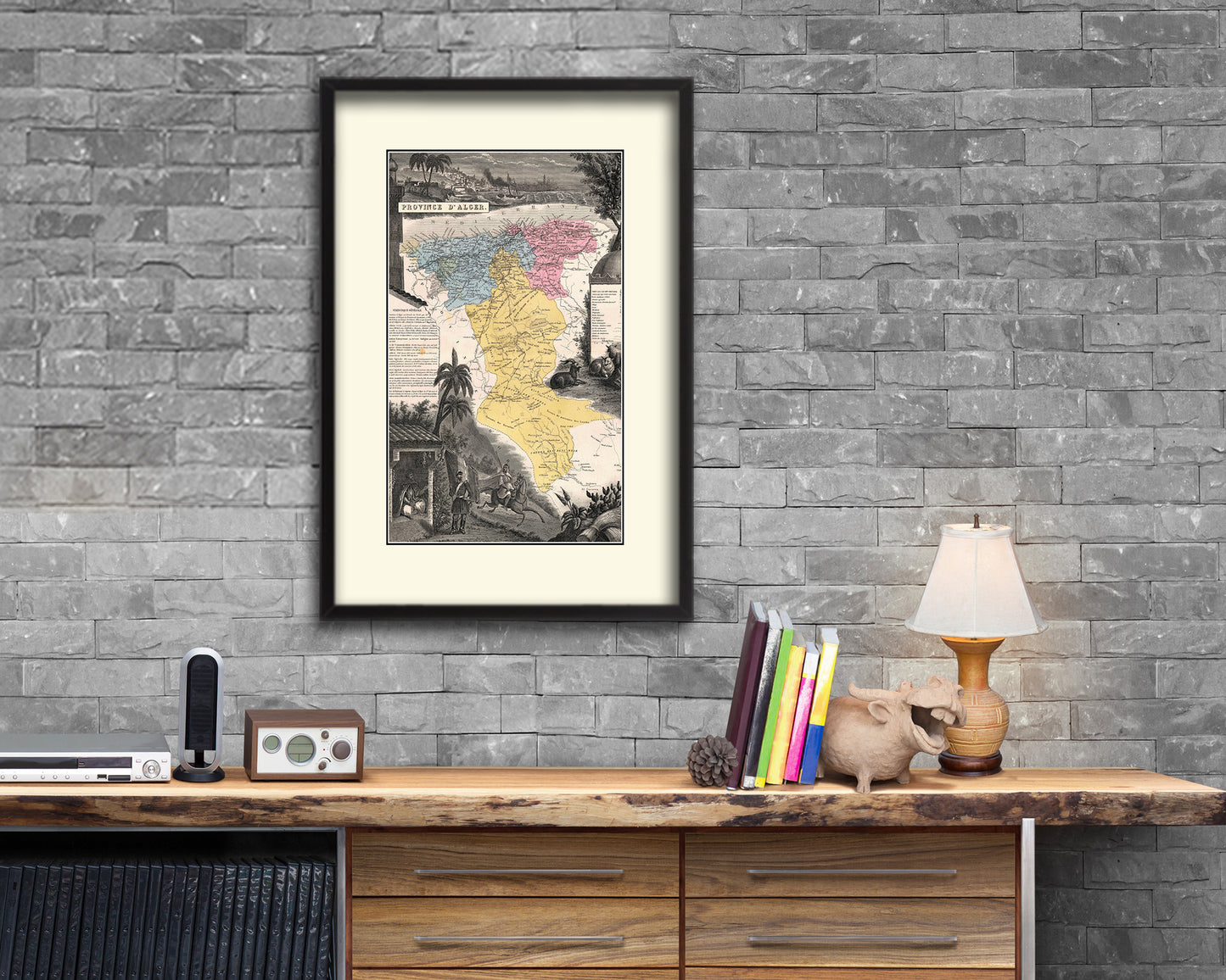 Province D'alcer Old Map Wood Framed Print Art Wall Decor Gifts