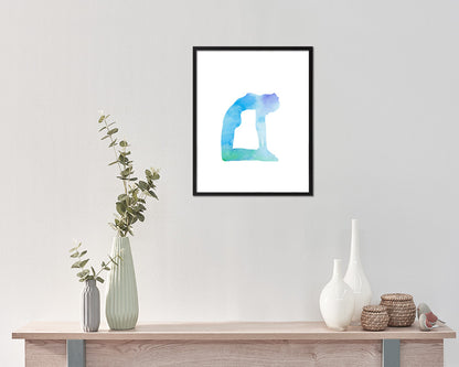 Camel Pose Ustrasana Yoga Wood Framed Print Wall Decor Art Gifts