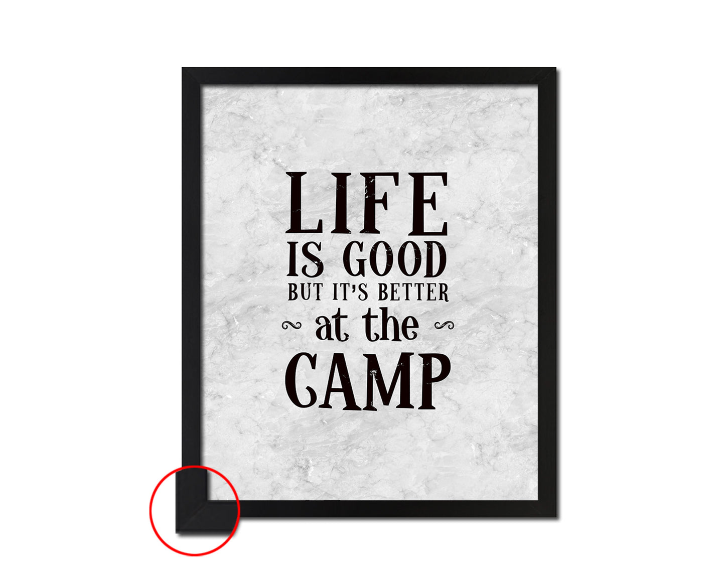 Life is good but it's better at the camp Quote Framed Print Wall Art Decor Gifts