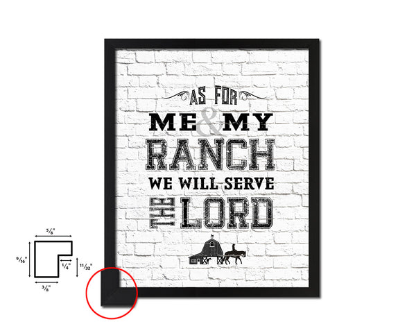 As for me & my ranch, we will serve the Lord Quote Wood Framed Print Home Decor Wall Art Gifts