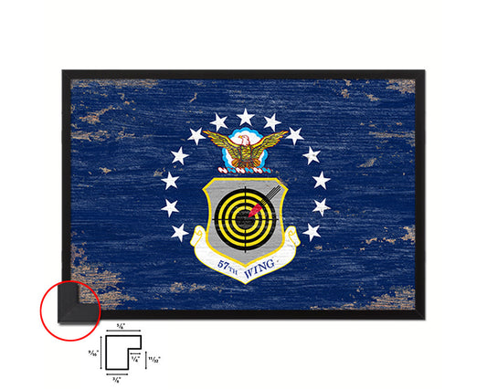 104th Fighter Wing Shabby Chic Emblem Flag Wood Framed Prints Wall Art Decor Gifts