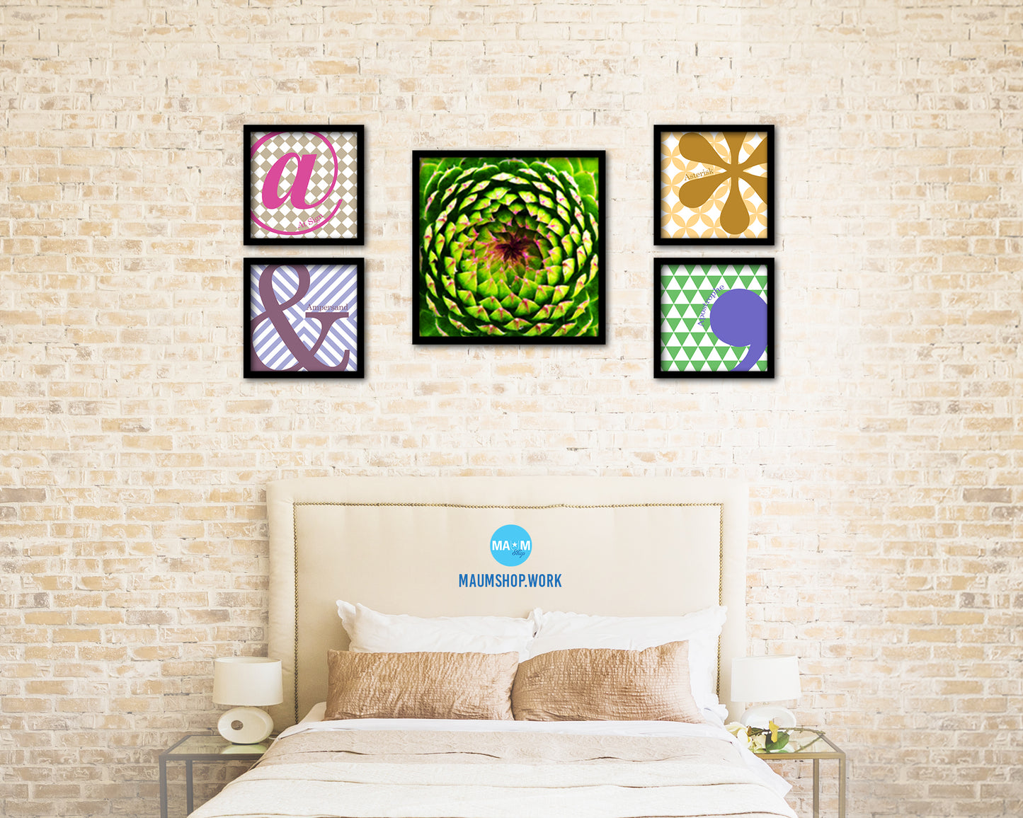 Opening Thistle Evergreen Succulent Leaves Spiral Plant Wood Framed Print Decor Wall Art Gifts