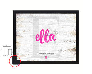 Ella Personalized Biblical Name Plate Art Framed Print Kids Baby Room Wall Decor Gifts
