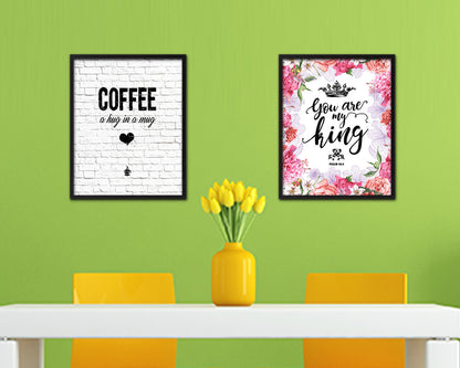 Coffee a hug in a mug Quote Framed Artwork Print Wall Decor Art Gifts