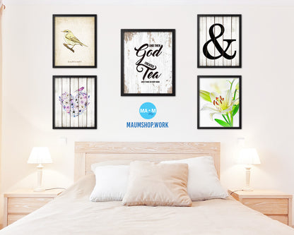 And then god created and it was so very good Quote Wood Framed Print Home Decor Wall Art Gifts