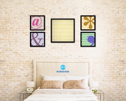 Abstract Yellow Artwork Wood Frame Gifts Modern Wall Decor Art Prints