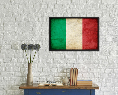 Italy Country Vintage Flag Wood Framed Print Wall Art Decor Gifts