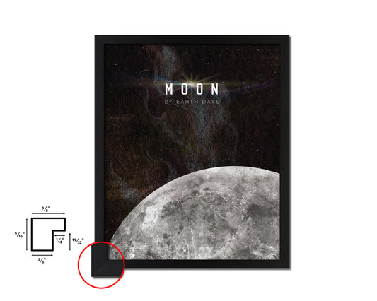 Moon Lunar Phases Length of Year Watercolor  Nursery Framed Prints Home Decor Wall Art Gifts