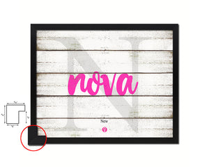 Nova Personalized Biblical Name Plate Art Framed Print Kids Baby Room Wall Decor Gifts