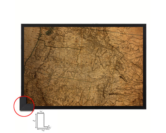 US Pacific Northwest Vintage Map Framed Print Art Wall Decor Gifts