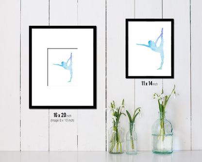Gymnastic yoga Contorsionist practicing Yoga Wood Framed Print Wall Decor Art Gifts