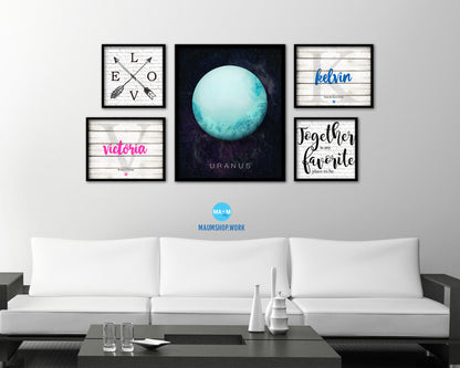 Uranus Planet Prints Watercolor Solar System Framed Print Home Decor Wall Art Gifts