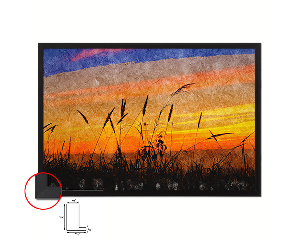 Colorful Peace Sunset Artwork Painting Print Art Frame Home Wall Decor Gifts