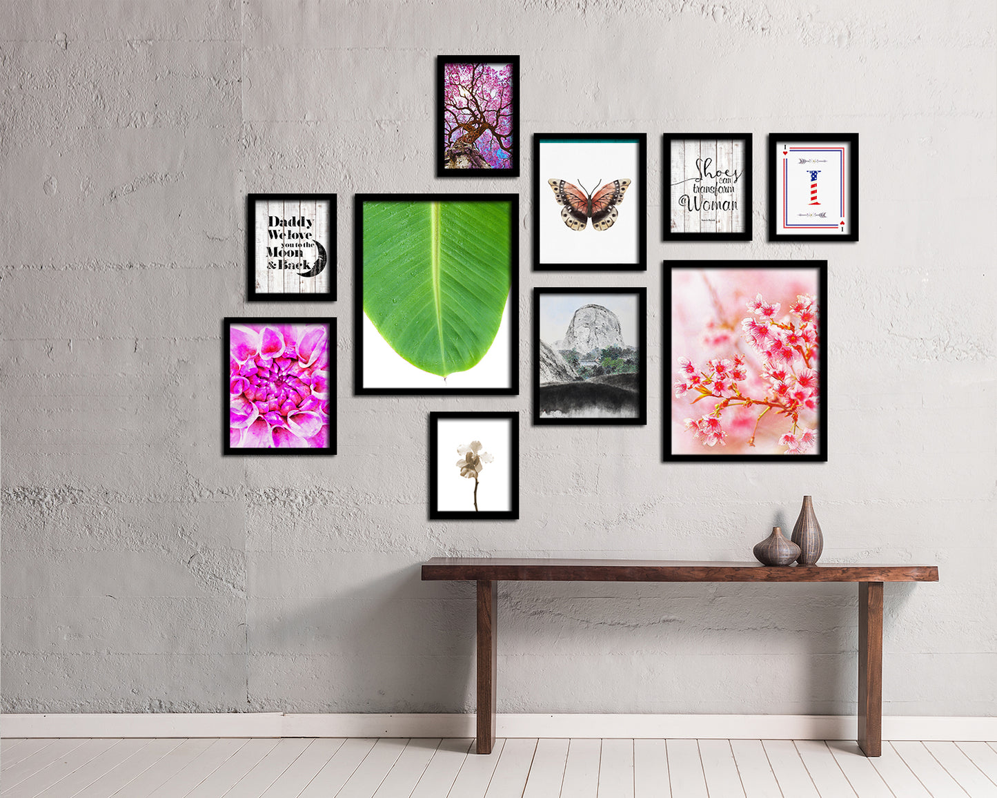 Banana Tropical Leaf Framed Print Sign Decor Wall Art Gifts