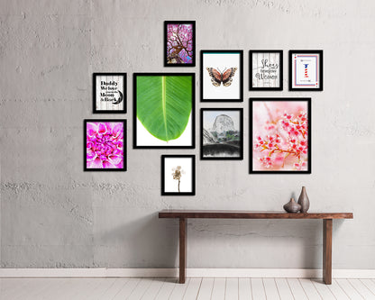 Banana Tropical Leaf Framed Print Sign Decor Wall Art Gifts