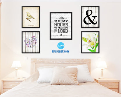 As for me & my house, we will serve the Lord Quote Wood Framed Print Home Decor Wall Art Gifts