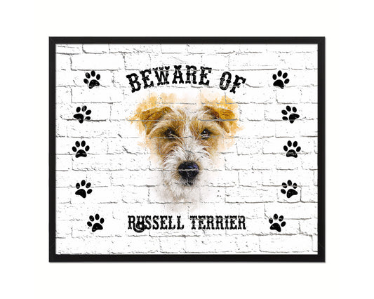 Beware of Rottweiler Sign Wood Framed Print Wall Art Decor Gifts
