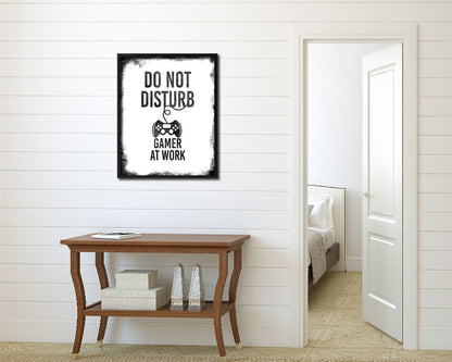 Do not disturb gamer at work Notice Danger Sign Framed Print Home Decor Wall Art Gifts