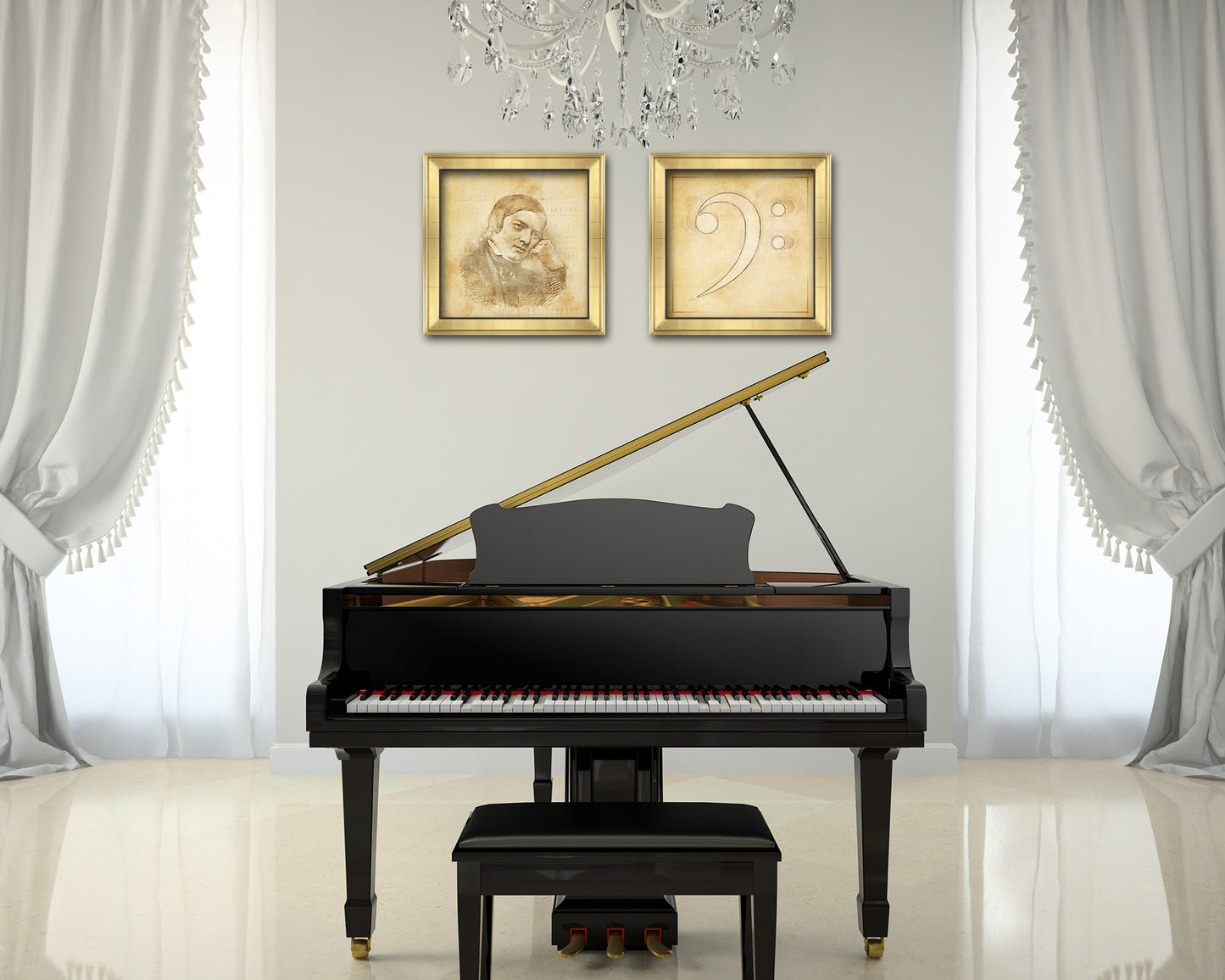 Robert Schumann Ancient Classical Musician Gold Framed Print Wall Decor Art Gifts