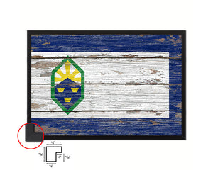 Colorado Springs City Colorado State Rustic Flag Wood Framed Paper Prints Decor Wall Art Gifts
