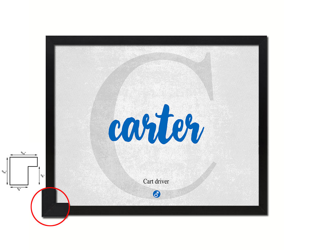 Carter Personalized Biblical Name Plate Art Framed Print Kids Baby Room Wall Decor Gifts