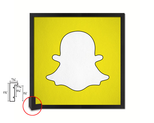 Snapchat Social Media Symbol Icons logo Wood Framed Print Home Decor Wall Art Gifts