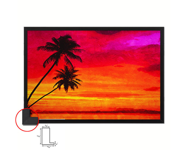 Sunset Artwork Painting Print Art Frame Home Wall Decor Gifts