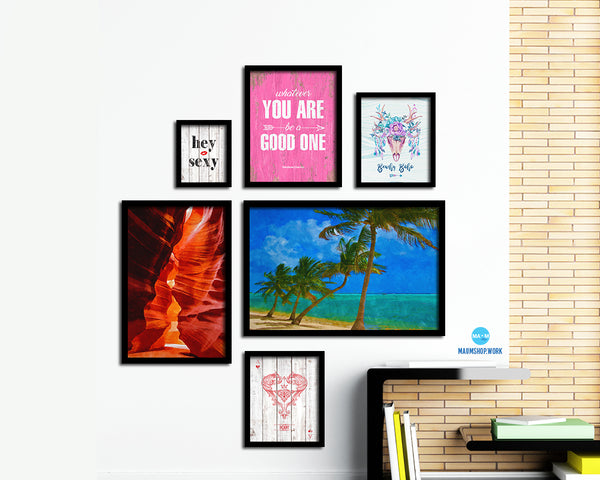 Palms Tree Beach Artwork Painting Print Art Frame Home Wall Decor Gifts