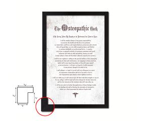 Osteopathic  Oath Declarations Gifts for Medical Students Doctor Office Decor Wall Art, White