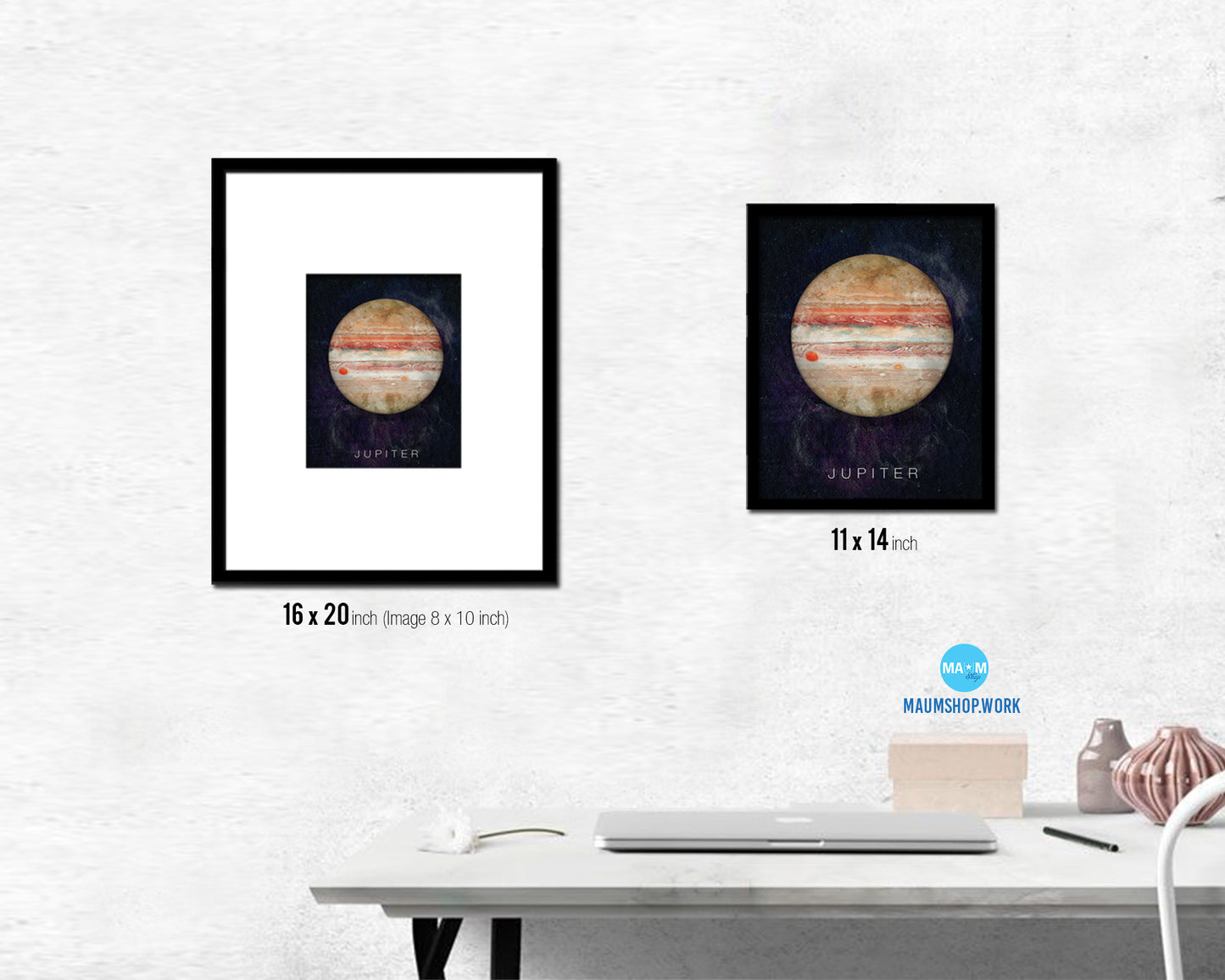 Jupiter Planet Prints Watercolor Solar System Framed Print Home Decor Wall Art Gifts
