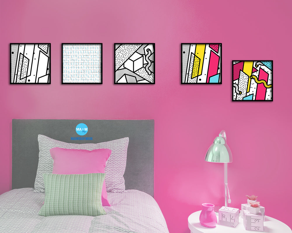 Abstract Aqua Artwork Wood Frame Gifts Modern Wall Decor Art Prints