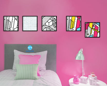 Abstract Aqua Artwork Wood Frame Gifts Modern Wall Decor Art Prints